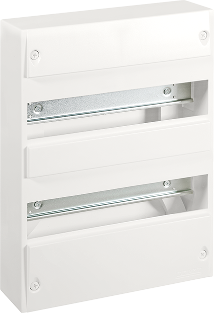 Coffret d'intérieur 26 modules 2 rangées avec bornier Phase, Neutre, Terre