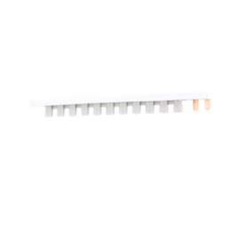 Peigne horizontal 1P+N 13 modules pour connexion d'une rangée de disjoncteurs avec un interrupteur différentiel haut/bas 25-63A alimentés par le bas