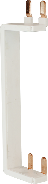 Peigne vertical 63A pour connexion entre deux interrupteurs différentiels haut/bas, alimentés par le bas