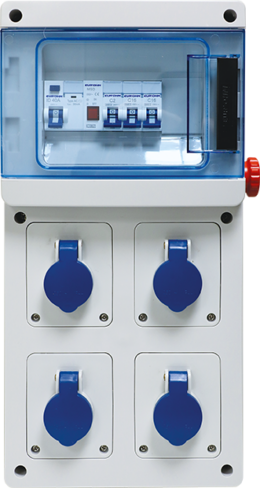 Coffret de chantier monophasé 4 prises 16A 2P+T