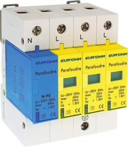 Parafoudre 3P+N T2, Imax 40kA, In 20kA 4 modules