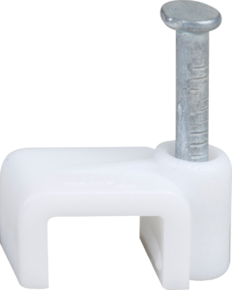 Attache pour cable meplat 2x0,5mm² ou 2x0,75mm²,  blanche