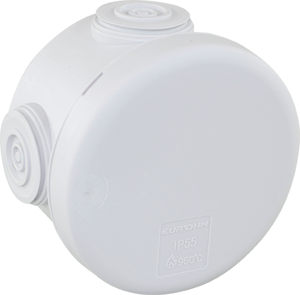 Boite de dérivation IP55 ronde Ø60x40mm - Membranes étagées - 4 entrées- 960°