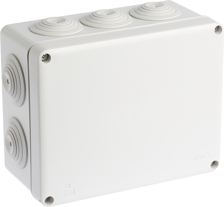 Boite de dérivation IP55 170x135x80 (ext) - Vis inox- Membranes étagées - 10 entrées - 960°
