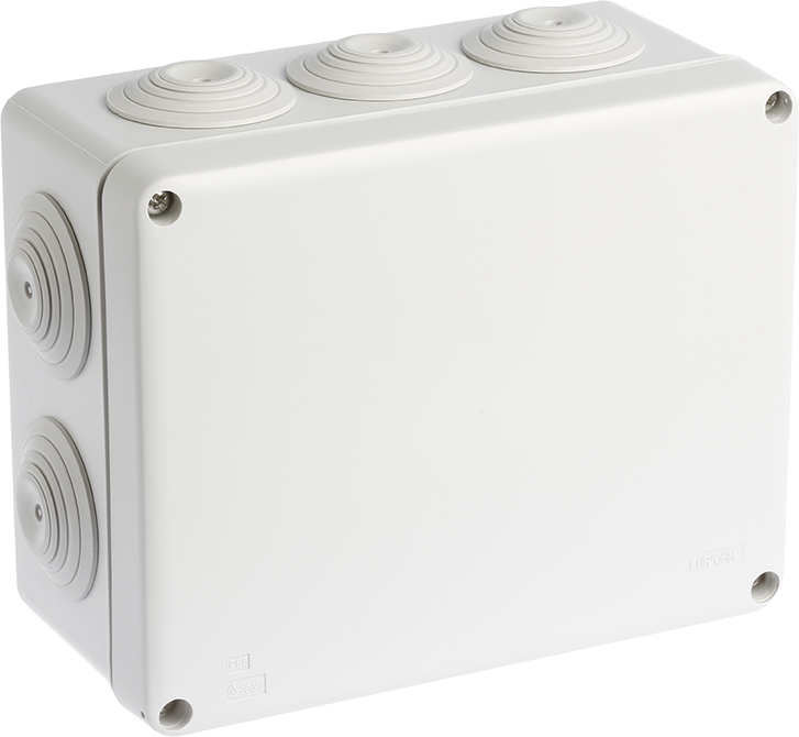 Boite de dérivation IP55 170x135x80 (ext) - Vis inox- Membranes étagées - 10 entrées - 960°
