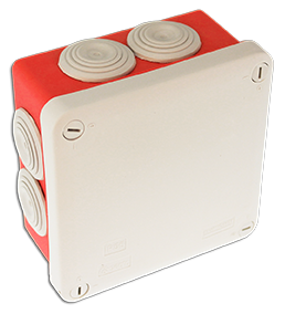 Boite de dérivation rouge IP55 pour circuits de sécurité 105x105x55mm 960°C
