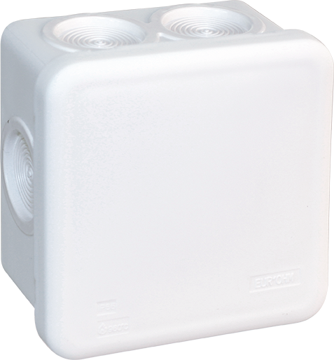 Boite de dérivation blanche IP55 80X80x45mm - 7 entrées - 960°C