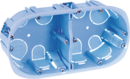 Boite d'encastrement XL 2 postes Ø67x40mm pour cloisons creuses Entraxe 71mm