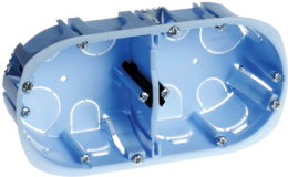 Boite d'encastrement XL 2 postes Ø67x50mm pour cloisons creuses Entraxe 71mm