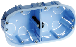 Boite d'encastrement  XL 2 postes Ø67x50mm pour cloisons creuses Entraxe 71mm