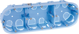 Boite d'encastrement XL 3 postes Ø67x40mm pour cloisons creuses Entraxe 71mm