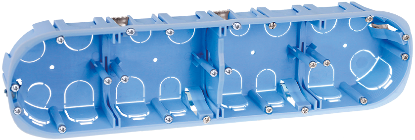 Boite d'encastrement XL 4 postes Ø67x40mm pour cloisons creuses