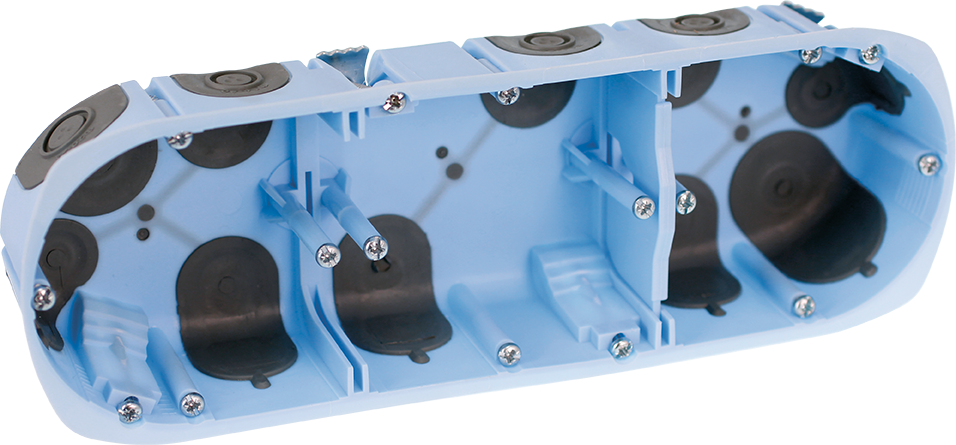 Boite d'appareillage AIR'metic 3 postes profindeur 40mm pour cloisons creuses Entraxe 71mm