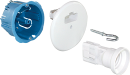Kit point de centre DCL Ø67/68mm pour plaque de platre +Fiche/douille DCL E27