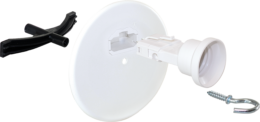 Kit accessoire de fixation de luminaire + couvercle DCL Ø120mm pour plaque de platre + piton 60mm + fiche/douille DCL E27