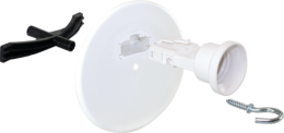 Kit accessoire de fixation de luminaire + couvercle DCL Ø120mm pour plaque de platre + piton 60mm + fiche/douille DCL E27