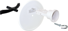 Kit accessoire de fixation de luminaire + couvercle DCL Ø120mm pour plaque de platre + piton 60mm + fiche/douille DCL E27