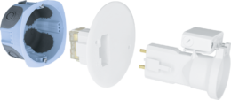 Kit boite d'applique.AIR'metic DCL Ø67/68mm pour plaque de platre + fiche/douille DCL E27