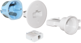 Kit boite d'applique AIR'metic DCL Ø54mm pour plaque de platre + fiche/douille DCL E27