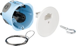 Kit boite de centre AIR'metic DCL Ø67/68mm pour plaque de platre+filin métallique 2m + système d'arrimage et de blocage du filin intégré dans la boite