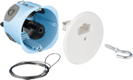 Kit boite de centre AIR'metic DCL Ø67/68mm pour plaque de platre+filin métallique 2m + système d'arrimage et de blocage du filin intégré dans la boite