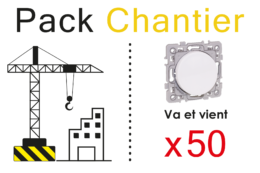 SQUARE Lot de 50 Va et vient 10A blanc "TOP CHANTIER"