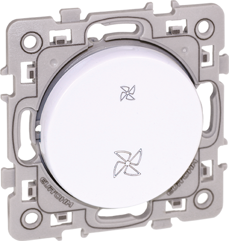 SQUARE Commande VMC 2 vitesses blanc