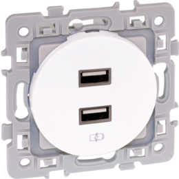 SQUARE chargeur double USB A 5,5V blanc