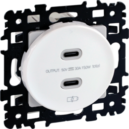 SQUARE chargeur double USB C 5,5V blanc