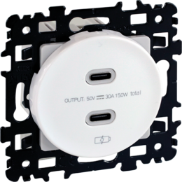 SQUARE chargeur double USB C 5,5V blanc