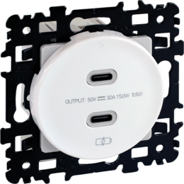 SQUARE charg. Dble USB C  BLC