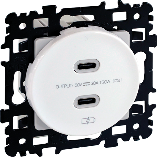 SQUARE chargeur double USB C 5,5V blanc