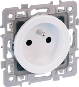SQUARE Prise 2P+T spéciale rénovation ,à griffes blanc