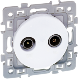 SQUARE Prise TV-FM blanc