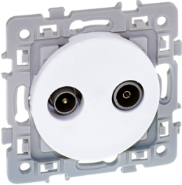 SQUARE Prise TV-FM blanc