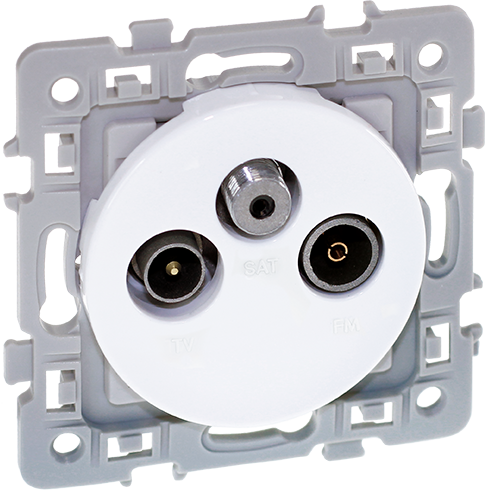 SQUARE Prise TV-FM-SAT blanc
