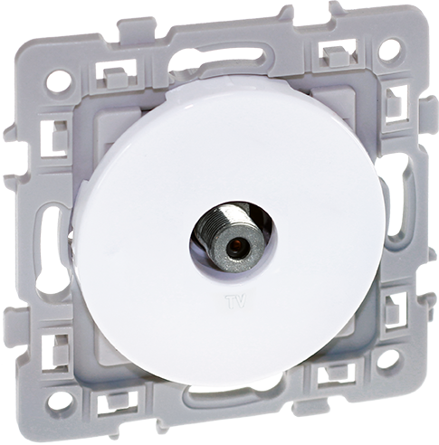 SQUARE Prise TV avec griffes blanc