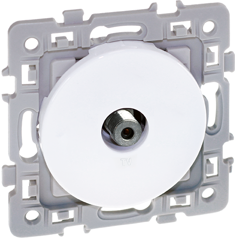 SQUARE Prise TV avec griffes blanc