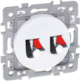 SQUARE Double prise haut-parleur blanc