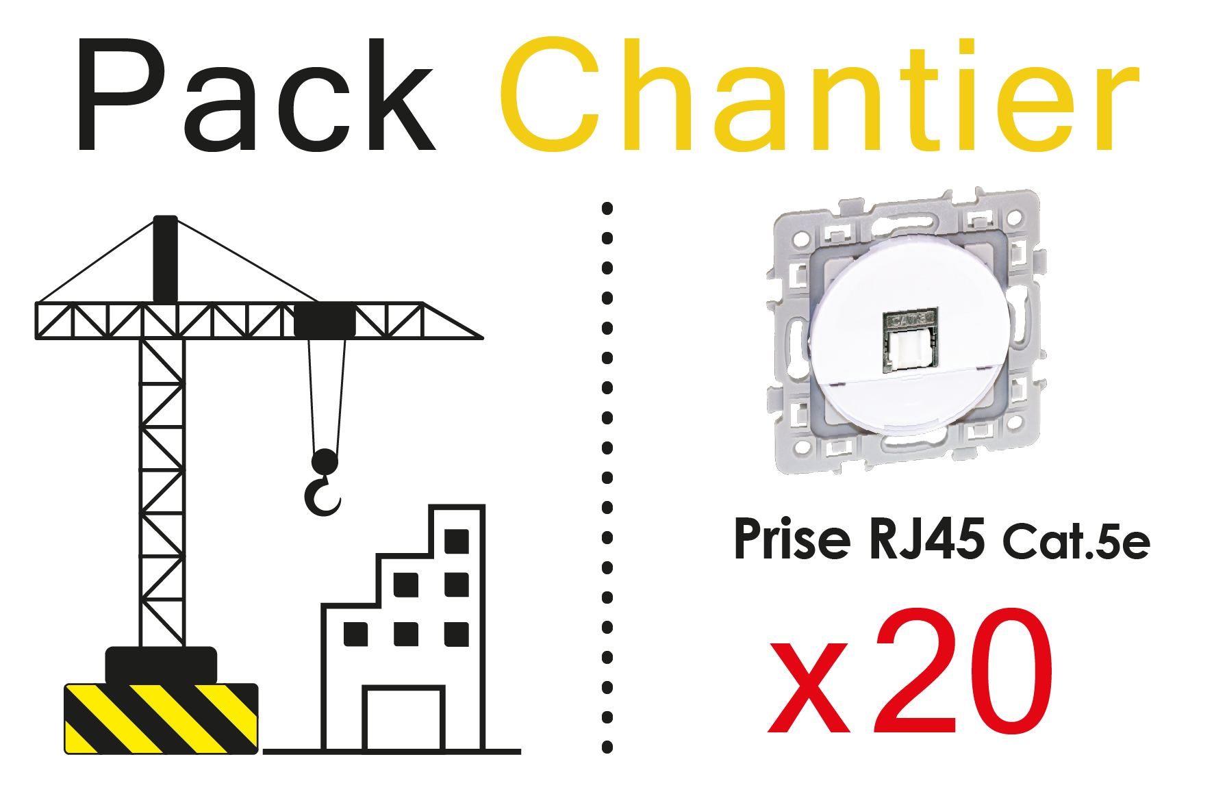 SQUARE Lot de 20 prise RJ45 blindée CAT5E BLC