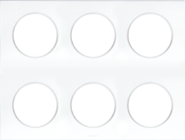SQUARE Plaque d'habillage 2x3 postes blanc