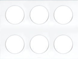 SQUARE Plaque d'habillage 2x3 postes blanc