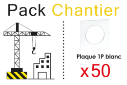 SQUARE LOT 50 Plaques de finition 1 poste blanc "TOP CHANTIER"