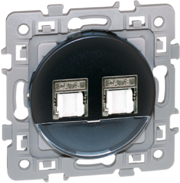 SQUARE Double prise RJ45 blndée CAT6 STP (Grade2 TV) Vulcain