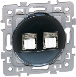 SQUARE Double prise RJ45 blndée CAT6 STP (Grade2 TV) Vulcain