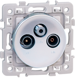 SQUARE Prise TV-FM-SAT Silver