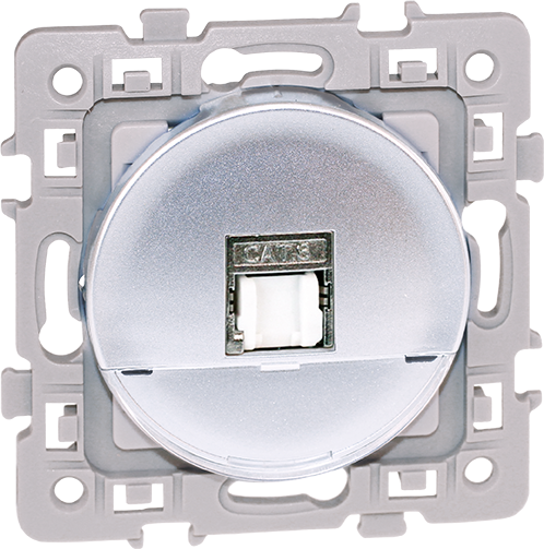 SQUARE Prise RJ45 blindée CAT5E FTP Silver