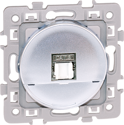 SQUARE Prise RJ45 blindée CAT5E FTP Silver