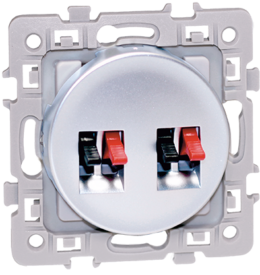 SQUARE Double prise hauts-parleurs Silver