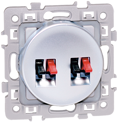 SQUARE Double prise hauts-parleurs Silver
